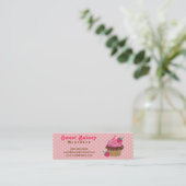Aardbei Cupcake Mini Visitekaartjes Label (Staand voorkant)