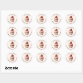Aardbei Cupcake Sweet Dessert Adres Ronde Sticker (Vel)