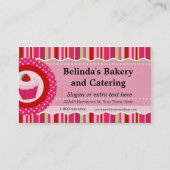 Aardbei Cupcake Visitekaartje (Voorkant)