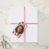 Aardbei Custom foto en naam Paper Bord Cadeaulabel (Met Touw)