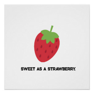 Aardbei Cute Fruit-Themed Perfect Poster