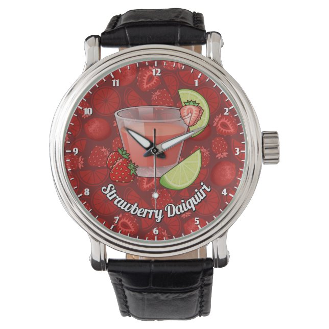 Aardbei Daiquiri Cocktail Horloge (Voorkant)