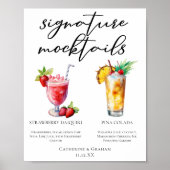 Aardbei Daiquiri Piña Colada Mocktails Menu Poster (Voorkant)