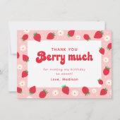 Aardbei Daisy verjaardag Dank u Bedankkaart (Voorkant)