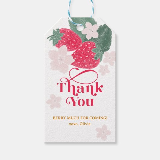 Aardbei Dank Je Beeri Veel Feestbundel Cadeaulabel (Voorkant)