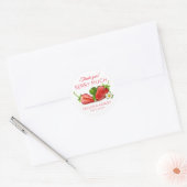 Aardbei Dank Je Ronde Sticker (Envelop)