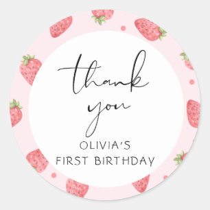 Aardbei Dank u Berry Favor Gift Labels