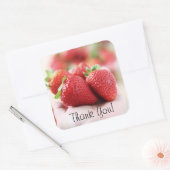 Aardbei - Dank u wel! Vierkante Sticker (Envelop)
