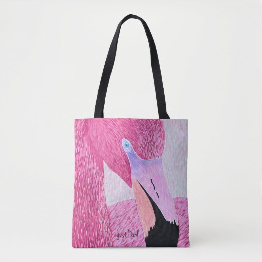 Aardbei de Flamingo Canvas tas (Voorkant)