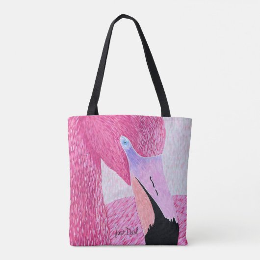 Aardbei de Flamingo Canvas tas (Achterkant)