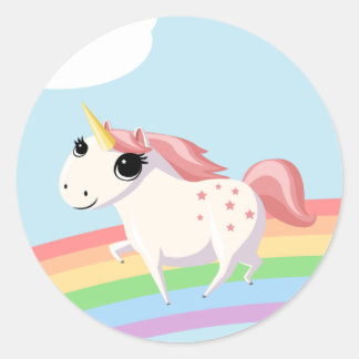 Aardbei de Unicorn Ronde Sticker