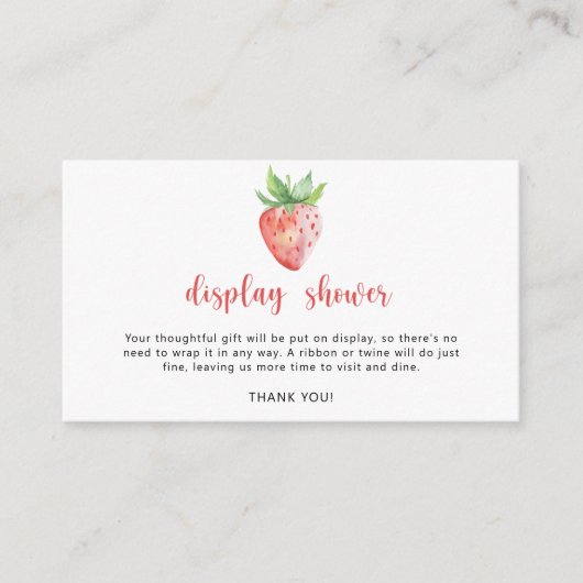 Aardbei - display douche informatiekaartje (Voorkant)