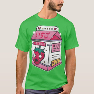 Aardbei Drink Kawaii Manga Anime Japan Gra T-shirt