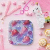 aardbei-druif-splash papieren bordje (Feest)