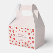 Aardbei één verjaardag bedankdoosjes (Voorkant Zijde)