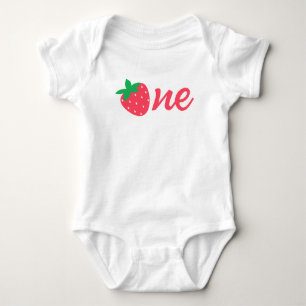 Aardbei Eerste 1e Baby Verjaardag Romper