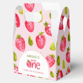 Aardbei eerste 1e verjaardag bedankdoosjes (Geopend)