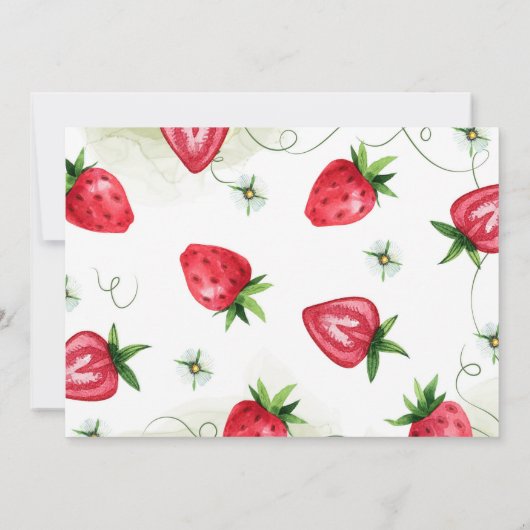 Aardbei eerste foto Verjaardag Kaart (Achterkant)