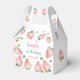 Aardbei eerste verjaardag 1e bedankdoosjes