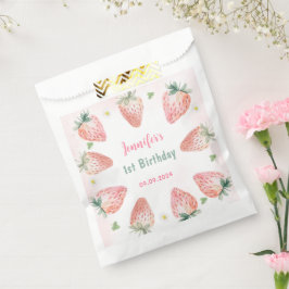 Aardbei eerste verjaardag 1e bedankzakje