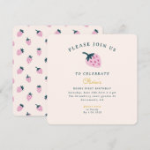 Aardbei eerste verjaardag Uitnodiging (Voorkant / Achterkant)