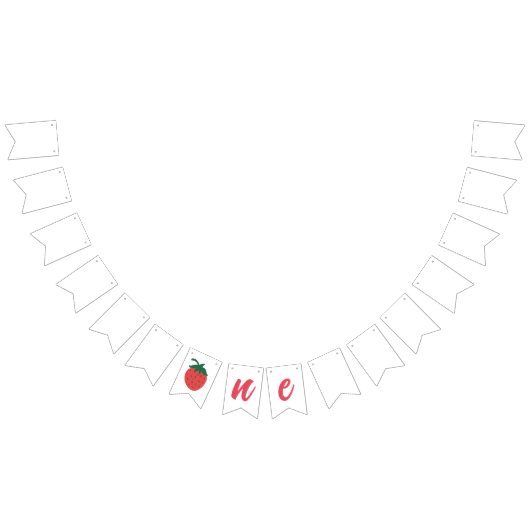 Aardbei eerste verjaardag vlaggetjes (Alle)