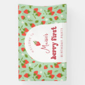 Aardbei Eerste Verjaardagsfeest Backdrop Spandoek (Verticaal)