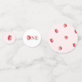 Aardbei eerste verjaardagsfeestje confetti (Voorkanten)