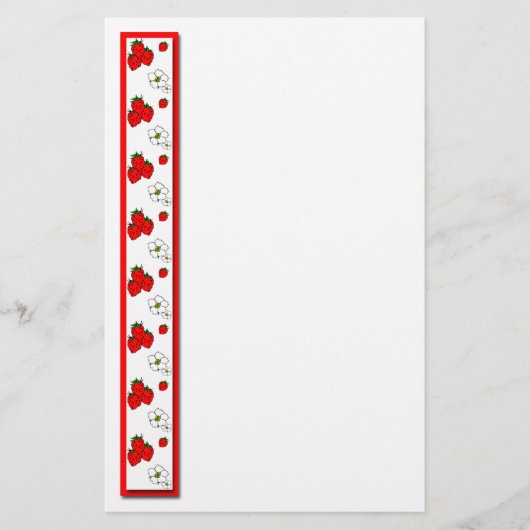Aardbei en bloemen briefpapier (Voorkant)