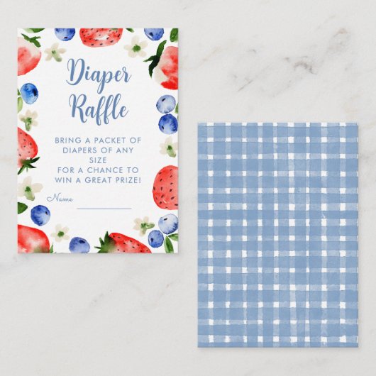 Aardbei en Blueberry Luier Raffle Informatiekaartje (Voorkant / Achterkant)
