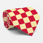 Aardbei en Buttercream Checkerboard Stropdas (Opgerold)