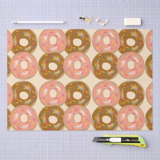 Aardbei- en chocolaatdonuts tissuepapier (Craft)