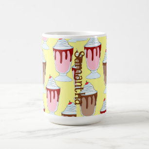 Aardbei en chocolade milkshakes koffiemok