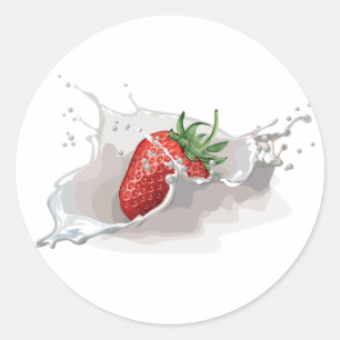 Aardbei en crème ronde sticker