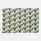 Aardbei en Gingham keukenhanddoek (Horizontaal)