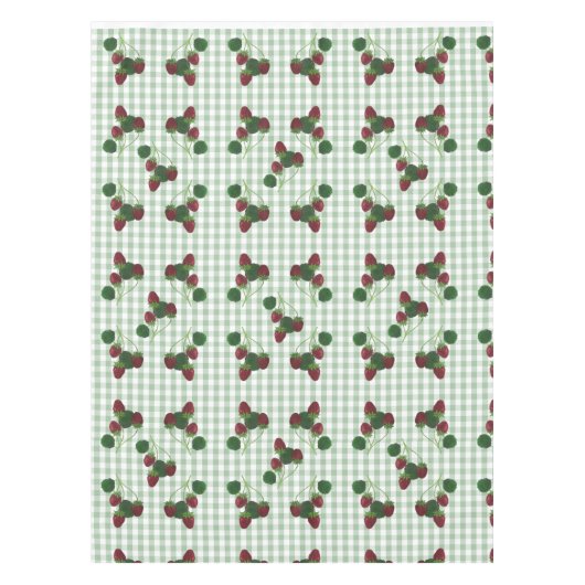 Aardbei en Gingham Tablecloth Tafelkleed (Voorkant)