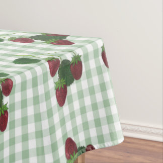 Aardbei en Gingham Tablecloth Tafelkleed