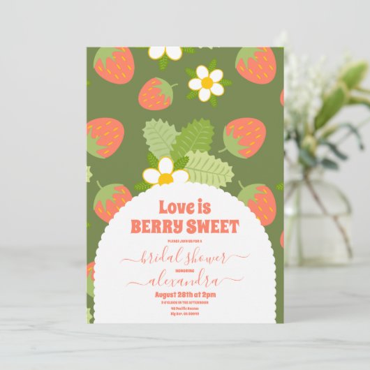 aardbei en groen Vrijgezellenfeest Kaart (Staand voorkant)