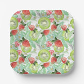 Aardbei en kiwi papieren bordje (Voorkant)