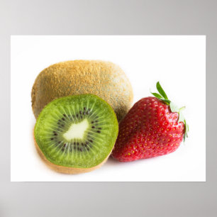 aardbei en kiwi poster