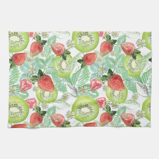 Aardbei en kiwi theedoek (Horizontaal)