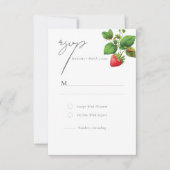 Aardbei en Peonies Summer Wedding RSVP Kaartje (Voorkant)