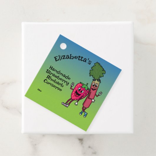 Aardbei en rabarber Pals Jam Pie Cobbler Bedankjes Labels