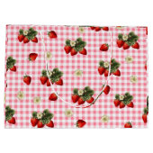 Aardbei en rode gingham schattig groot cadeauzakje (Achterkant)