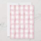 Aardbei en Roze Gingham Berry First Birthday Kaart (Achterkant)
