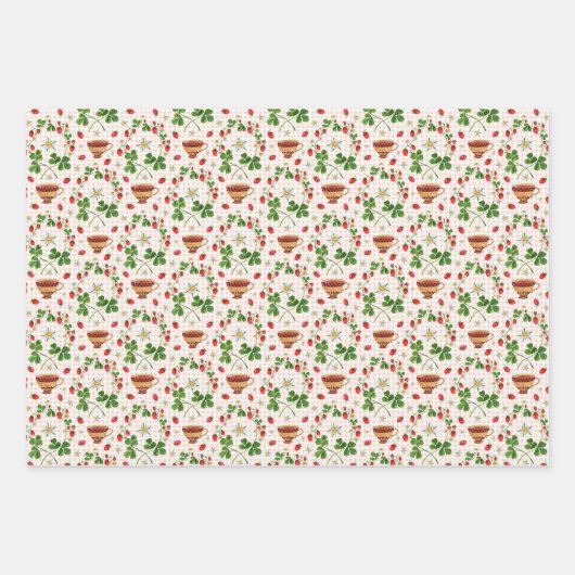 Aardbei en thee inpakpapier set (Voorkant)