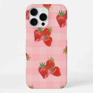 Aardbei Esthetische Hoes   Verse Fruitige Sfeer iPhone 16 Pro Max Hoesje