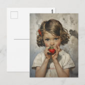 Aardbei eten briefkaart (Voorkant / Achterkant)