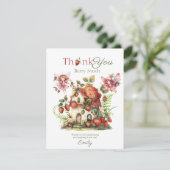 Aardbei Fairy Berry Sweet Girls eerste verjaardag Bedankkaart (Staand voorkant)