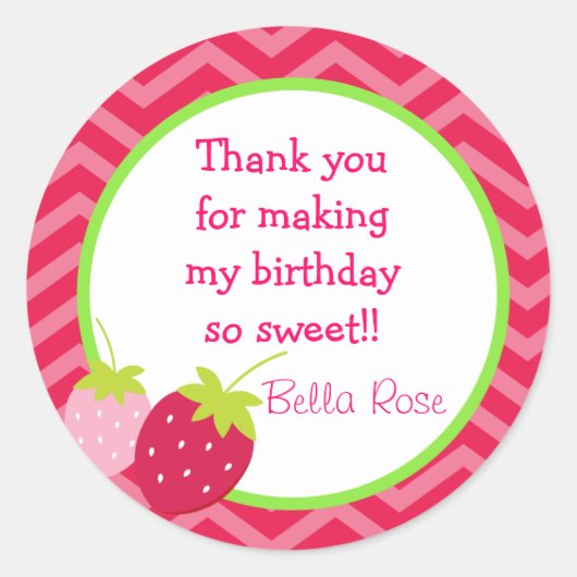 Aardbei Favor Stickers (Voorkant)